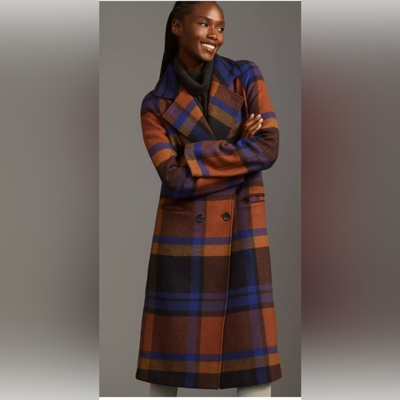 LAST CHANCE AVEC LES FILLES Wool Blend Plaid Raglan Coat - Picture 3 of 12